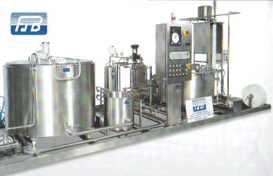 Impianto premontato 'chiavi in mano' per la produzione di 1.000 lt/turno di latte alimentare confezionato in sacchetti polietilene. funzionamento solo con energia elettrica